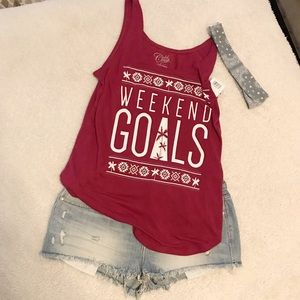[Cold Crush] “Weekend‎ Goals” Tank with Headband